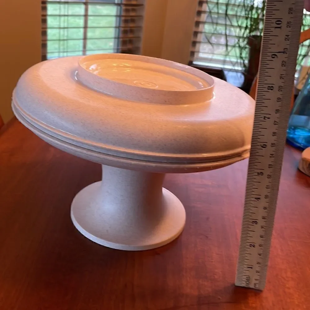 Tupperware Serve it All Set Cake / Pie Stand / Vegetable or Chip Dip Pedestal